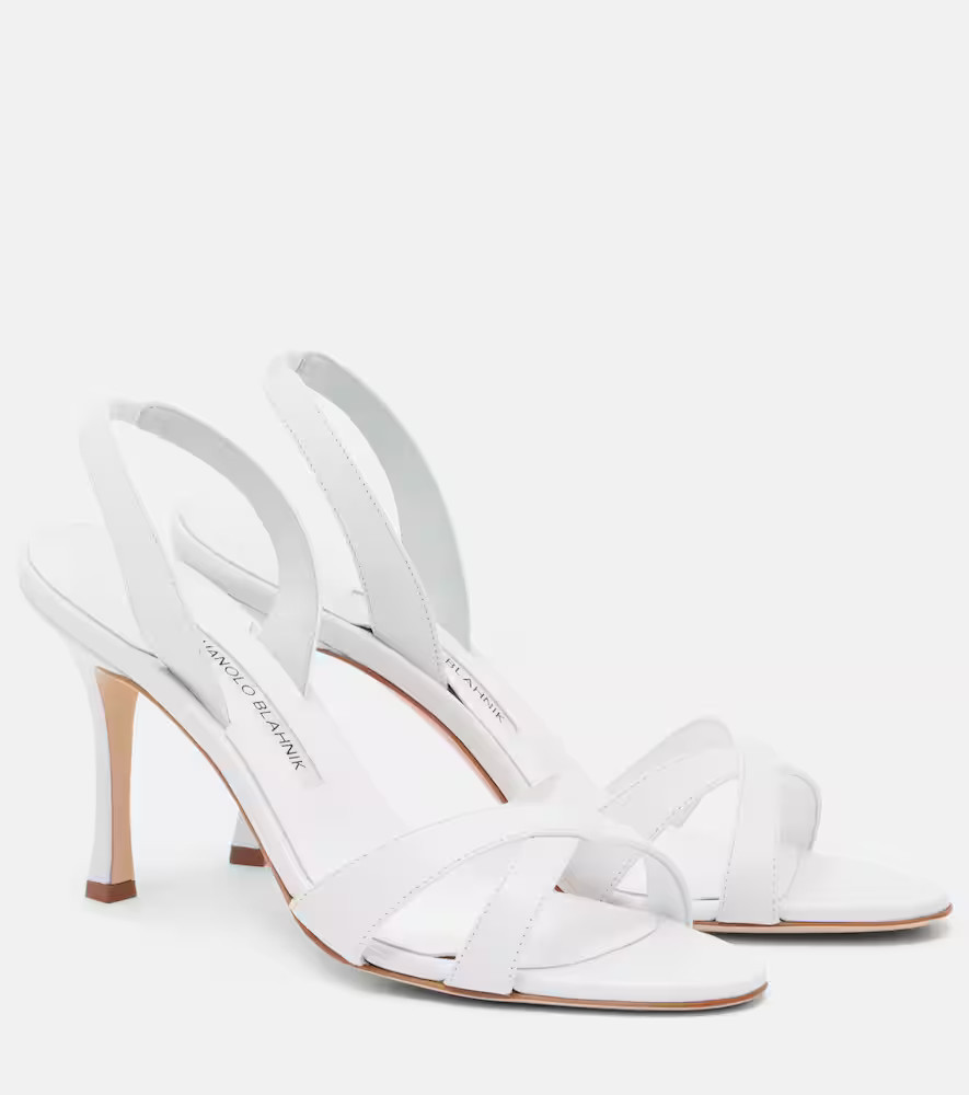 Manolo Blahnik Callasi leather slingback sandals | Mytheresa (US/CA)