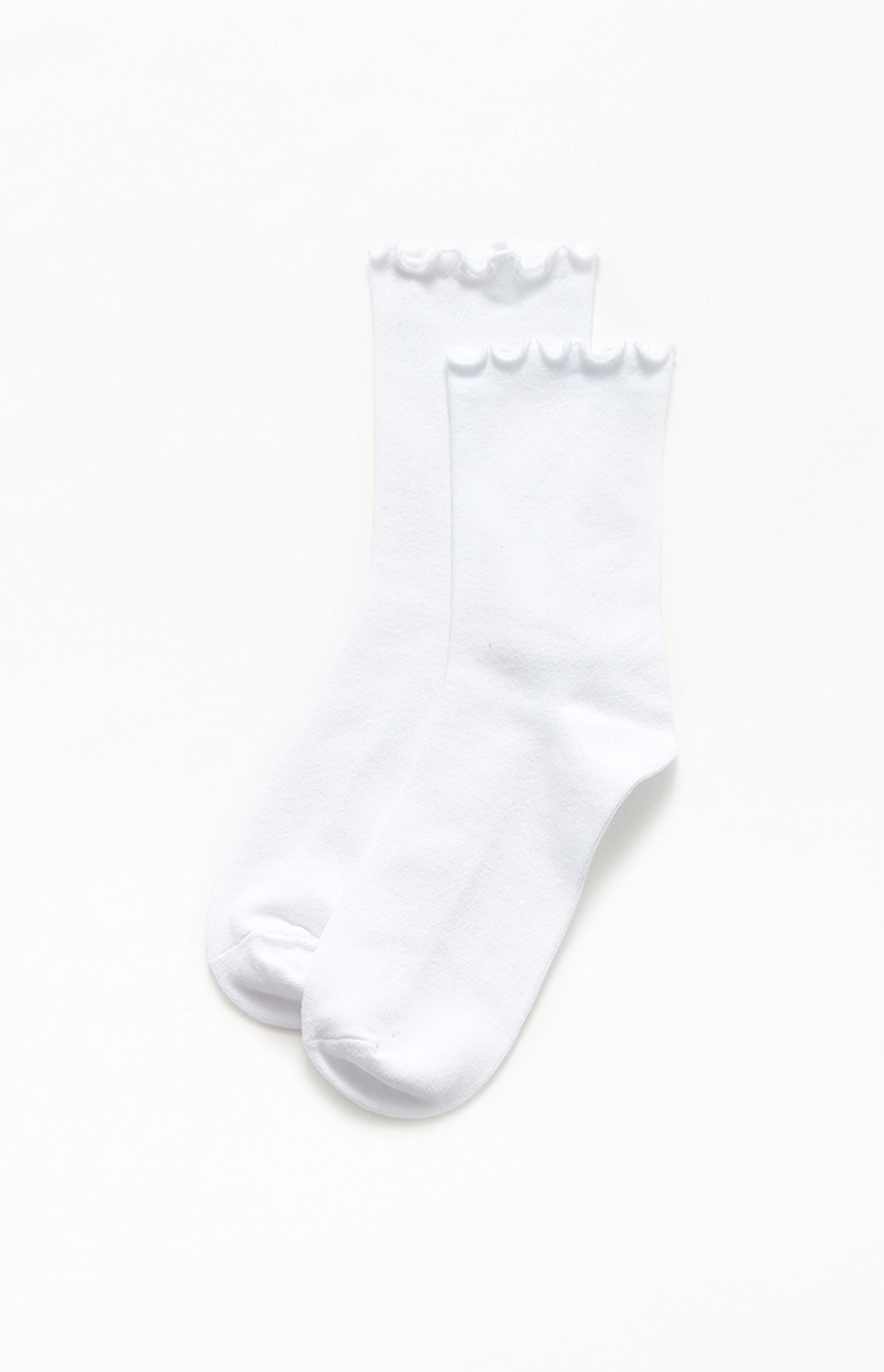 John Galt White Ruffle Socks | PacSun