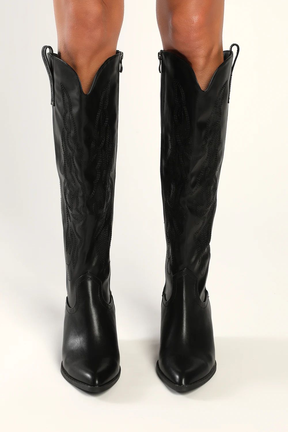 Oril Black Pointed-Toe Knee-High Boots | Lulus (US)