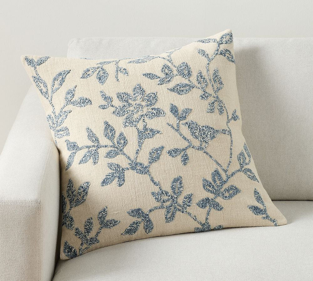 Hermosa Floral Embroidered Pillow | Pottery Barn (US)