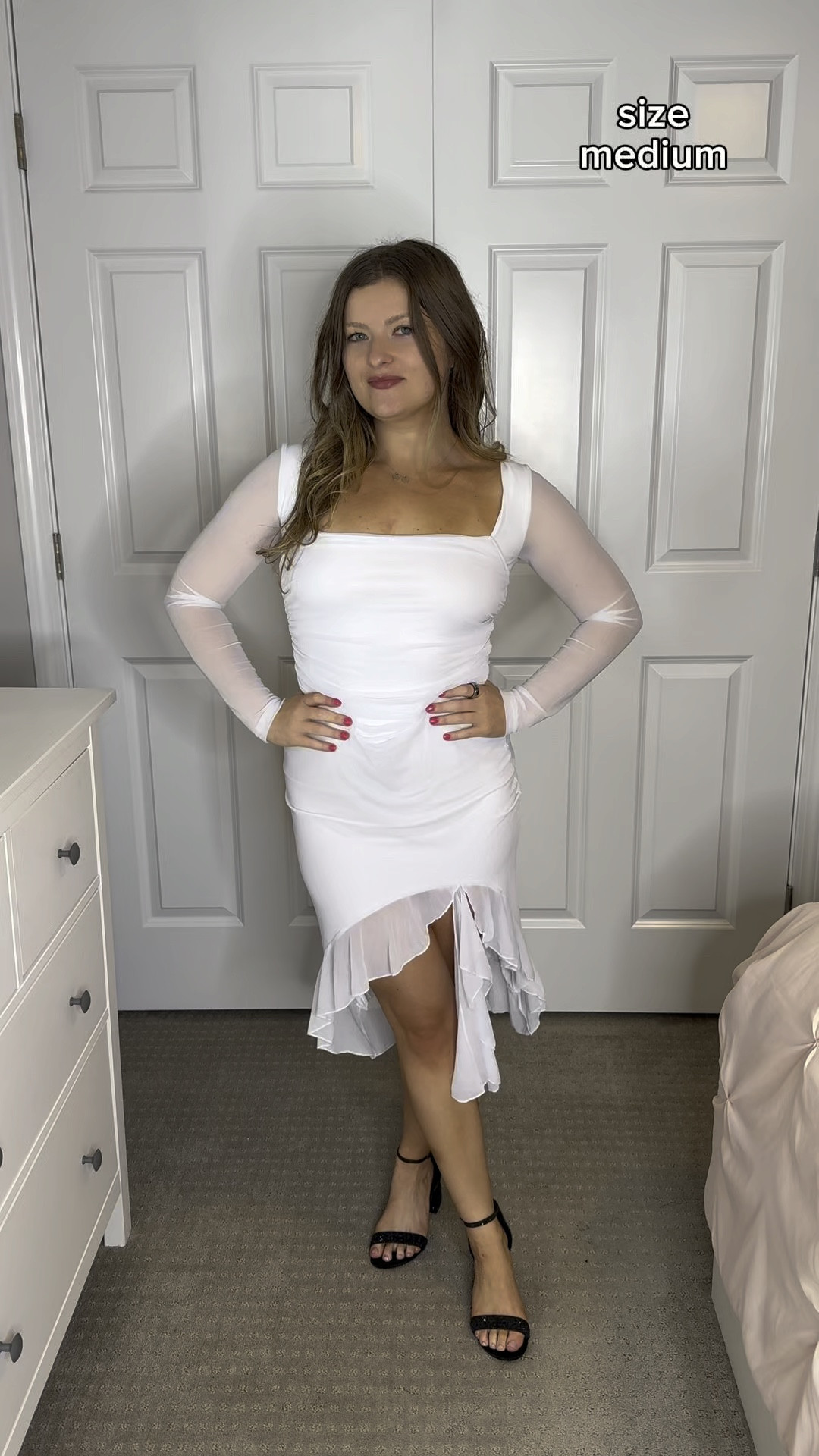 White dress for any holiday or going out!! I am wearing a size medium. I am 5 feet tall and typically wear a size 6. Comes in other colors!!

#LTKStyleTip #LTKxPrimeDay #LTKHoliday
