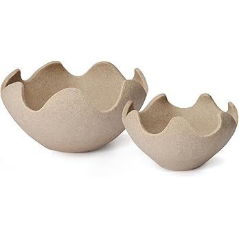 Wavy Decorative Bowl Home Decor - Set of 2 Modern Handmade Decorative Fruit Bowl for Kitchen Coun... | Amazon (US)