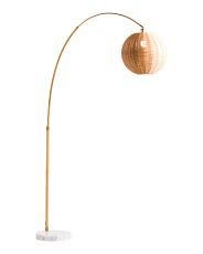55.5in Rattan And Marble Floor Lamp | TJ Maxx