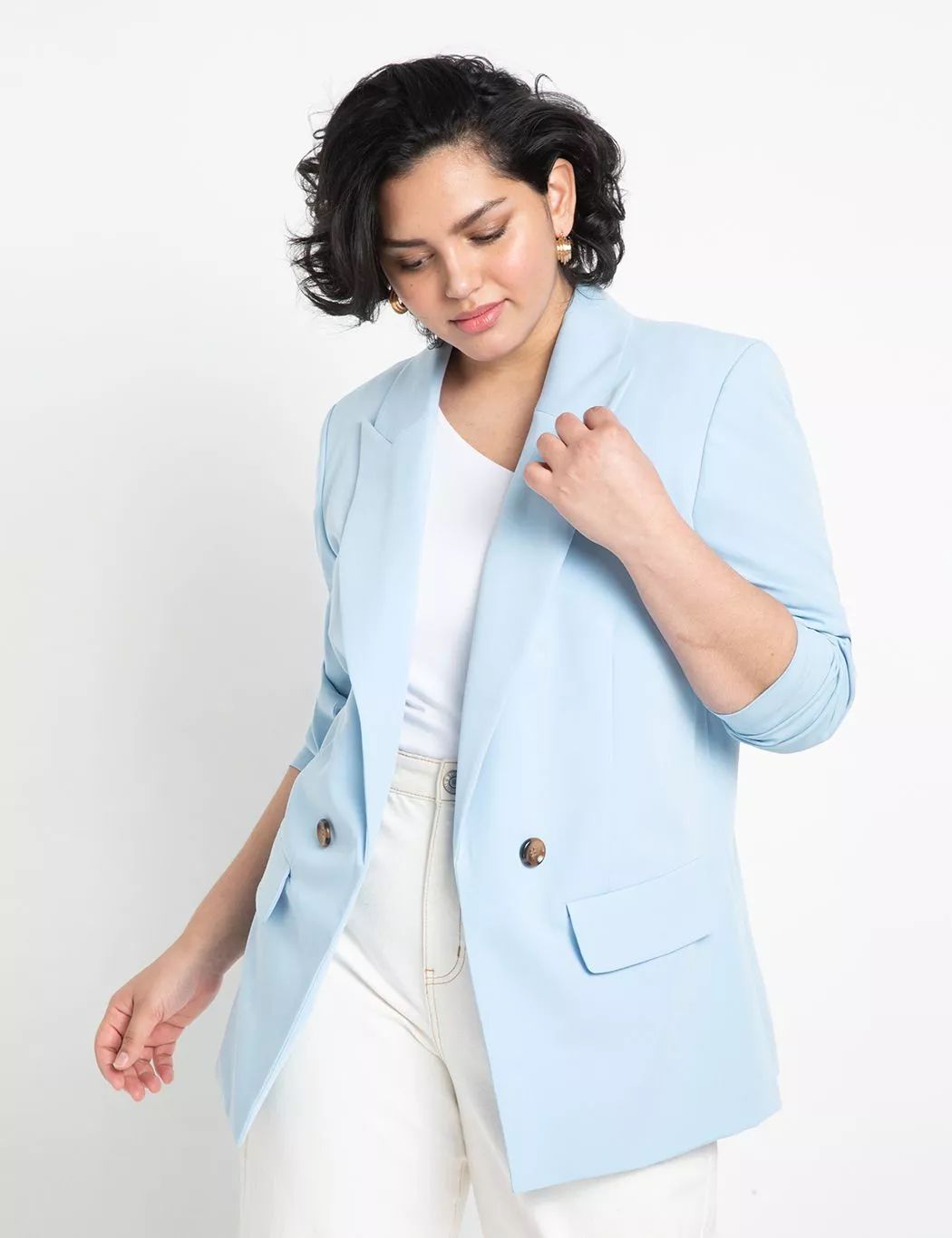 Long Relaxed Blazer | Women's Plus Size Coats + Jackets | ELOQUII | Eloquii