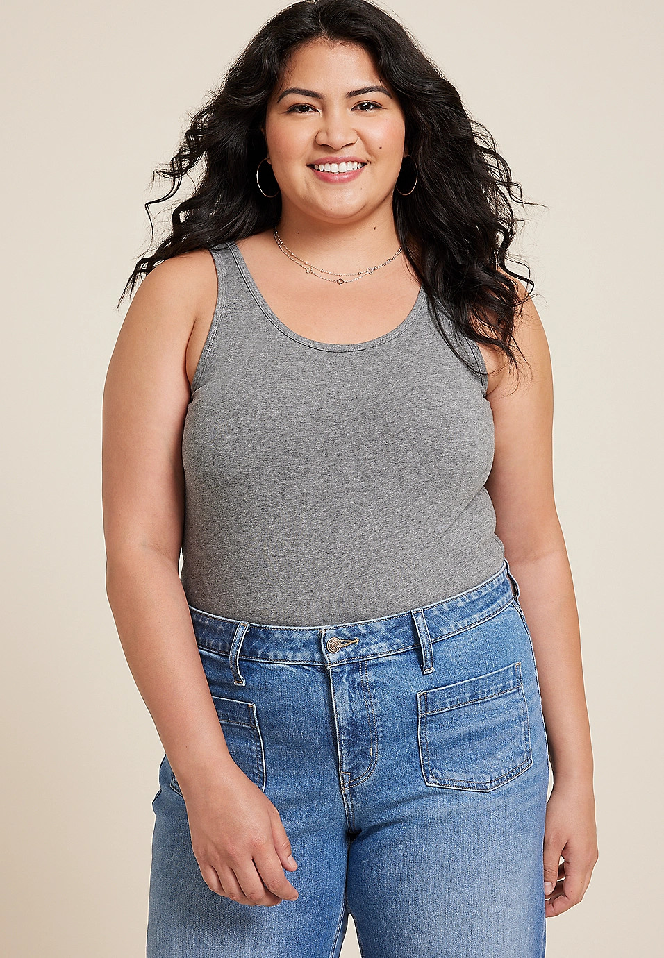Plus Size Scoop Neck Tunic Tank Top | Maurices