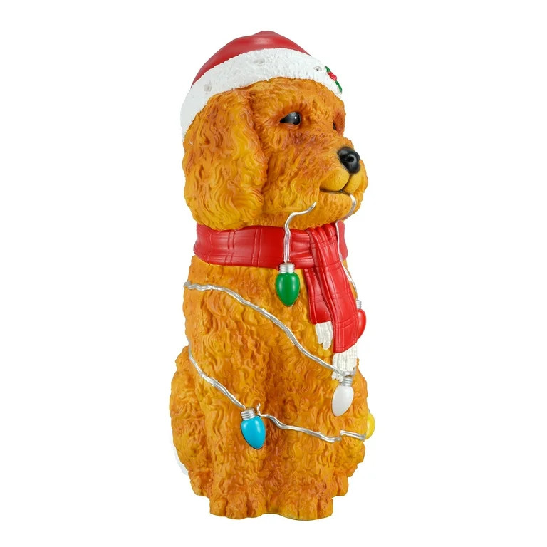 30” LED Brown Goldendoodle Blow Mold Christmas Decoration, Holiday Time | Walmart (US)