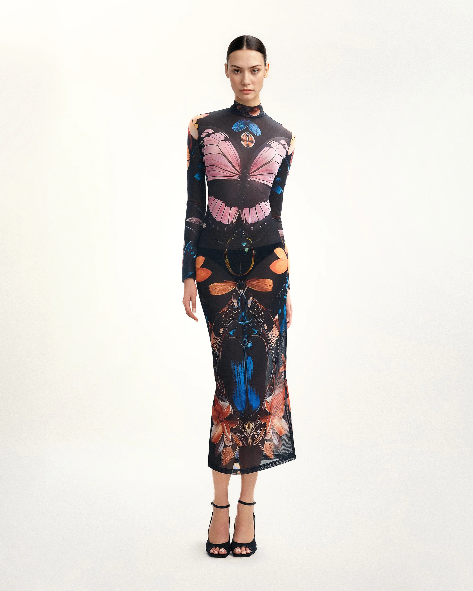 Sheer Butterfly and Beetle Gown - Multicolor | JW PEI US