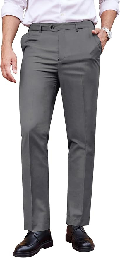 COOFANDY Men's Classic Fit Dress Pants Flat Front Straight Formal Pants Wrinkle Free Expandable W... | Amazon (US)