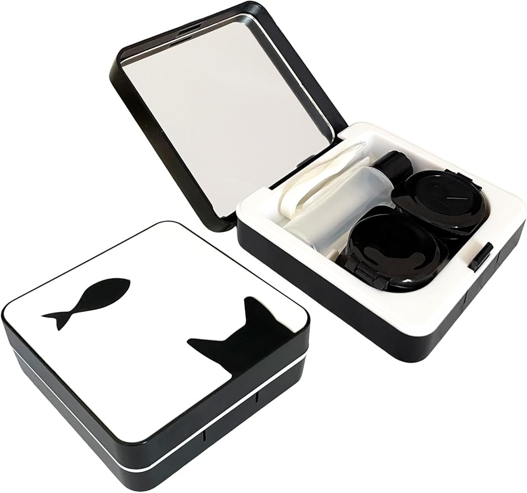 White Contact Lens Case Travel Size, Cat Eye Contact Case Cute Colored Contact Lenses Applicator ... | Amazon (US)