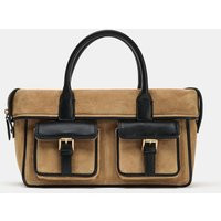 Zara - Leather City Handbag - Sand/Brown - One Size Only - Woman | Zara US