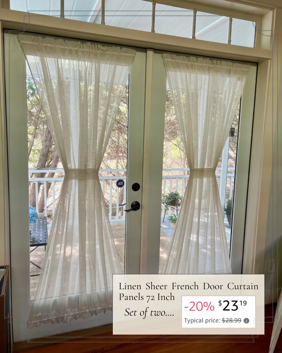 I love my new linen sheer French door curtain panels from Amazon! Set of two on sale for $23.19. I also ordered white rods from Amazon. #amazonhome #curtains #curtainpanels #doorcurtains #linen #frenchdoors #founditonamazon 

 #LTKdayinmylife #LTKHome #LTKSaleAlert