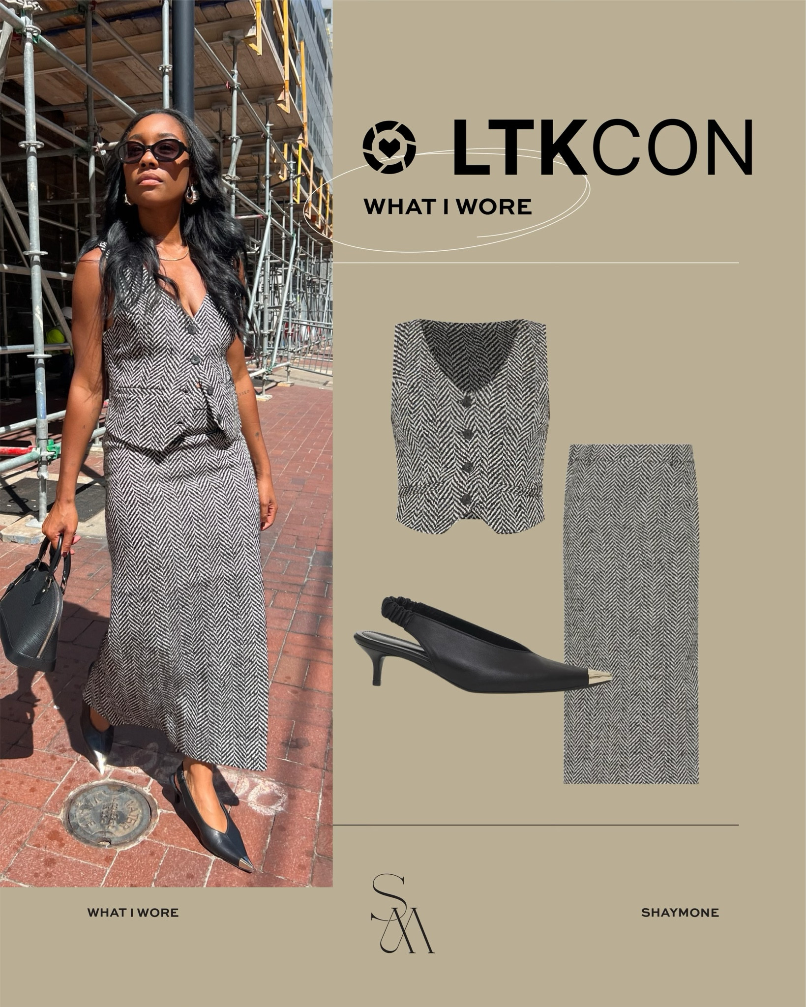 Officewear - work outfit, black and white vest and skirt set, anine Bing pointed toe shoes 

#LTKCon #LTKworkwear #LTKshoecrush