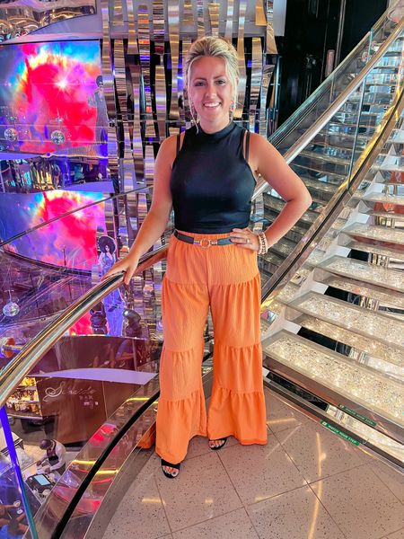 Retro boho vacation outfit | boho outfit | affordable style | basic top | orange pants | retro vintage pants 

#LTKunder50 #LTKtravel #LTKsalealert
