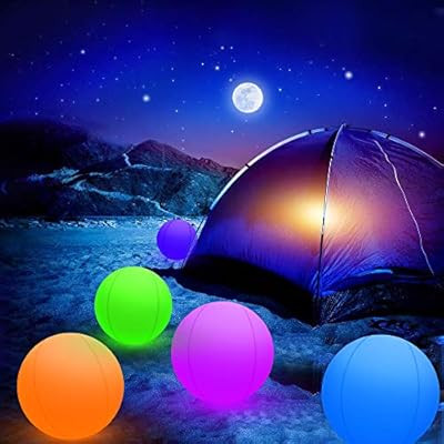 Beachball Pool Party Decorations for Girls Boy,Large Beachballs Fun Pool Toys Games, Glow Ball Gr... | Amazon (US)