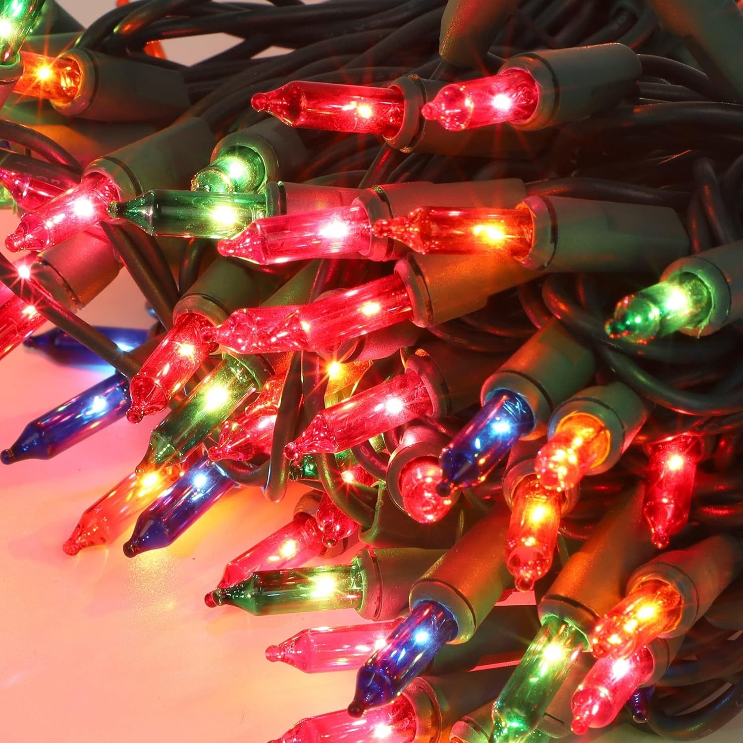 3 Sets Christmas Lights, 150 Count 33 FT Each Mini String Lights, Green Wire Fairy Lights, 120V U... | Amazon (US)