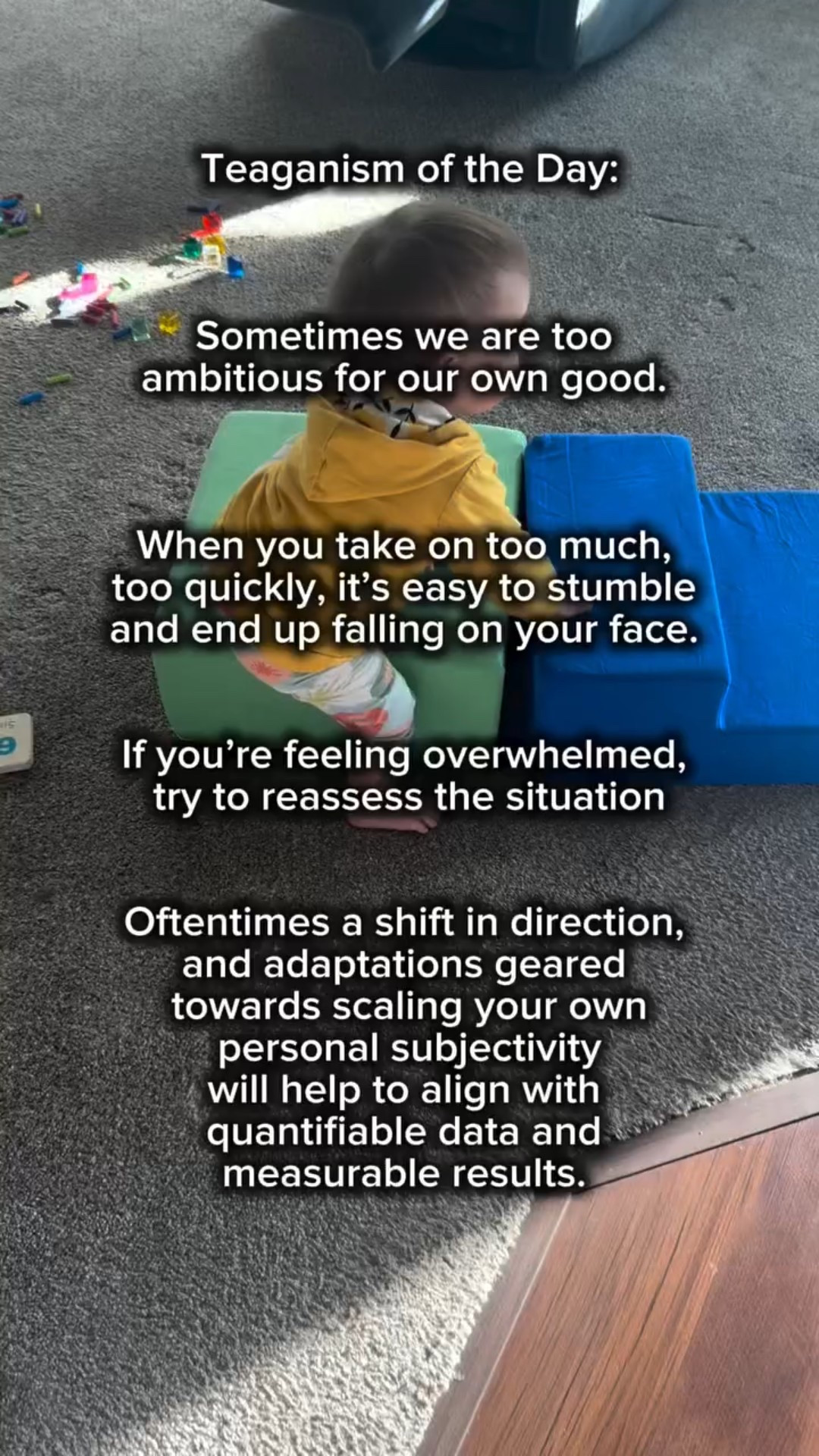 Seriously it’s a direct quote from my 18 month old…do you think I should stop letting her listen to Chumbawumba? #keepgoingdontgiveup #keepyourheadup #philosophytok #perspectiveshift