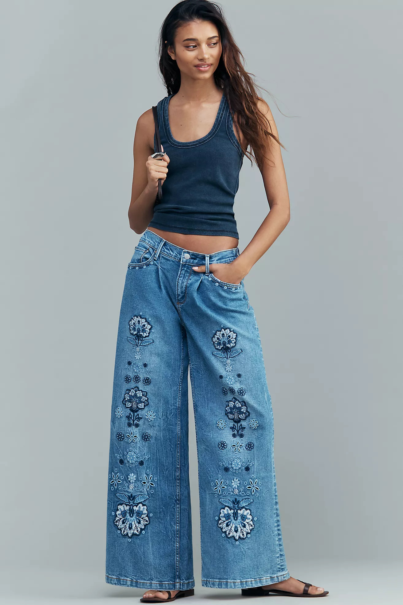 Driftwood Eloise High-Rise Wide-Leg Jeans | Anthropologie (US)