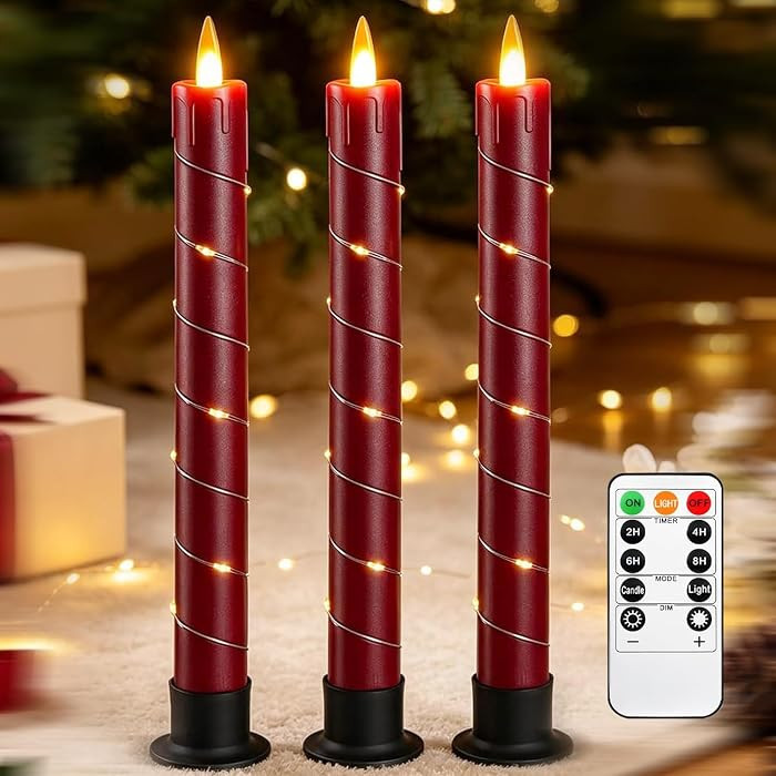 Flameless Cone-Shaped Candle, Patented with Starlight String, 11 Key Remote Control, Timer, Batte... | Amazon (US)