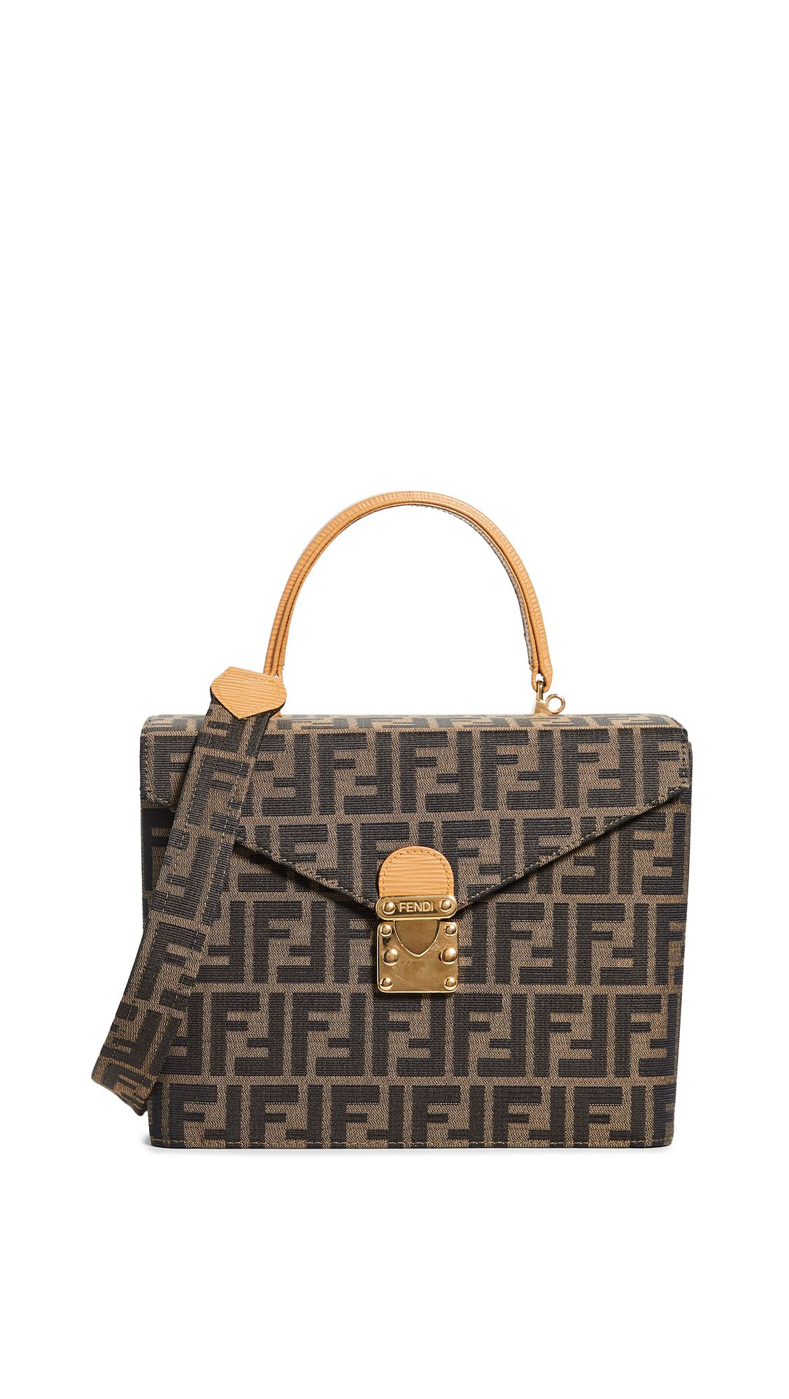 What Goes Around Comes Around Fendi Brown Zucca Vanity Bag | Shopbop