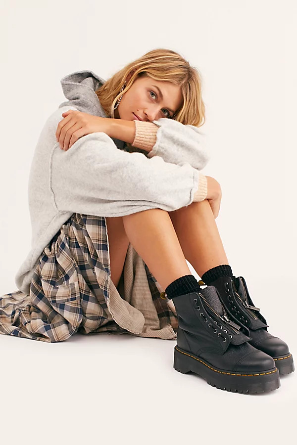 Dr. Martens Sinclair Zip Front Boots by Dr. Martens at Free People, Black Sally, US 10 | Free People (Global - UK&FR Excluded)