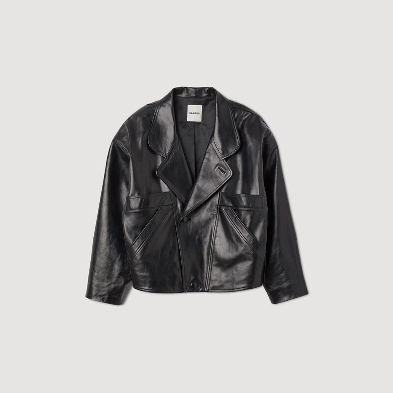 Oversized Leather Jacket | Sandro US | Sandro-Paris US