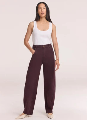 Burgundy Ultimate Relaxed Barrel Leg Jeans | Mint Velvet