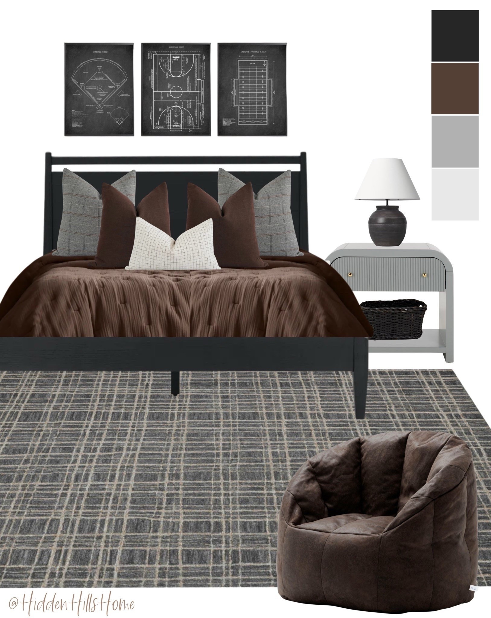 Teen boys room decor ideas, boys bedroom mood board, home decor, boys room design, nightstands, bedding, bedroom rug, masculine kids room, tween bedroom inspiration #boy #basketball

#LTKHome #LTKSaleAlert #LTKKids