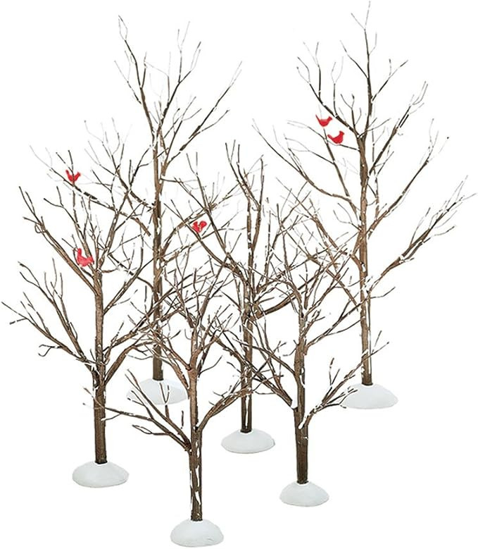 Department 56 Steel, Paper, Plastic Village Bare Branch Trees Accessory Figurine (Set of 6) | Amazon (US)