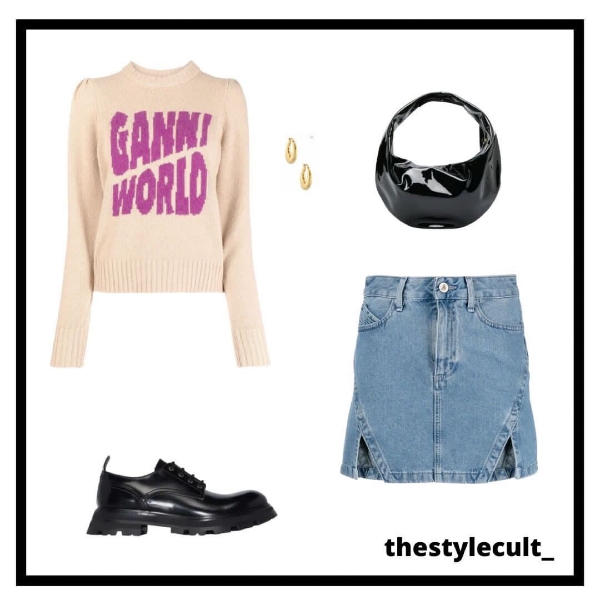 • ganni jumper | gold hoops | alexander mcqueen leather shoes | the attico denim mini skirt | khatie leather bag

#LTKSeasonal #LTKstyletip #LTKitbag