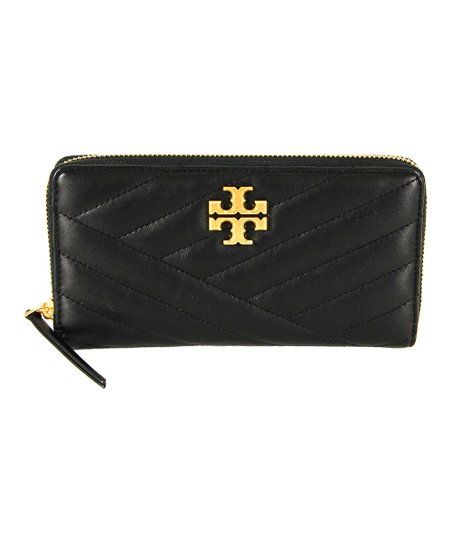 Black Chevron Quilted Kira Leather Wallet | Zulily