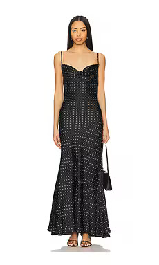 Bardot Monroe Maxi Dress in Black Spot from Revolve.com | Revolve Clothing (Global)