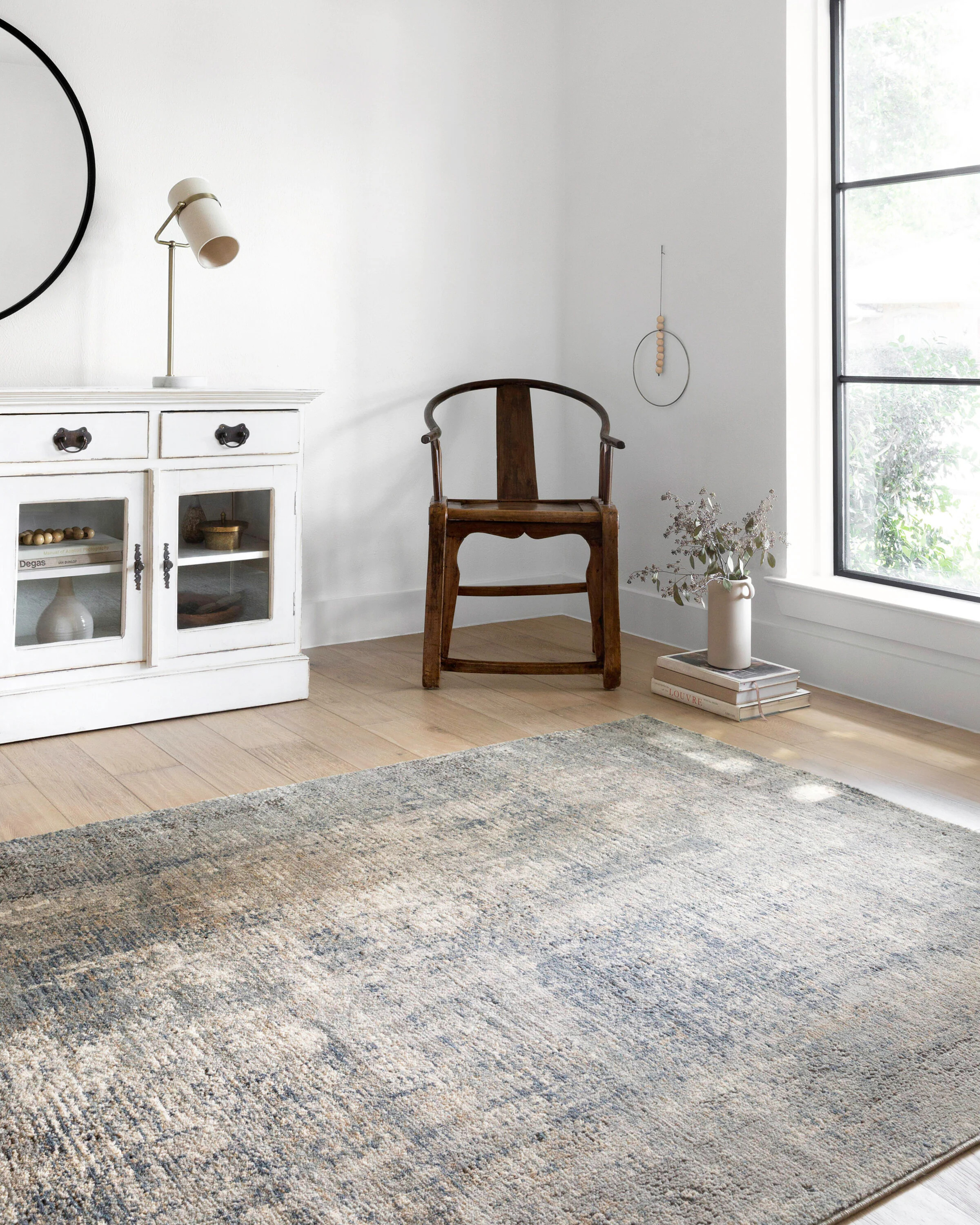 Loloi II 7 X 9 (ft) Denim / Slate Indoor Distressed/Overdyed Oriental Area Rug Polyester in Blue | TEAGTEA-05DESL6792 | Lowe's