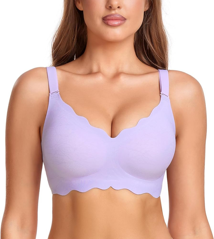 Gailife Scalloped Bras for Women No Underwire Wireless Bralettes for Women with Support Adjustabl... | Amazon (US)