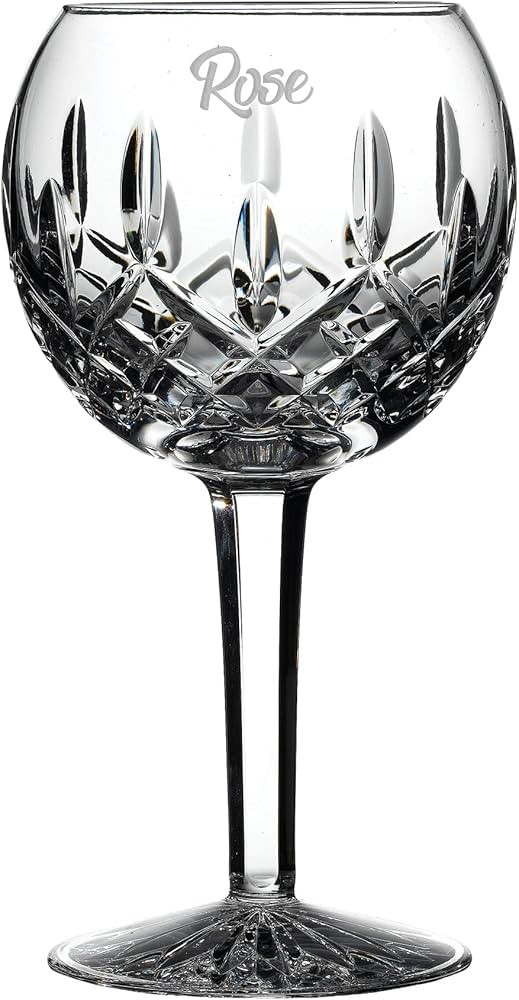 Waterford Personalized Lismore Balloon Wine Glass (Single), Custom Engraved Cut Crystal Wine Glas... | Amazon (US)