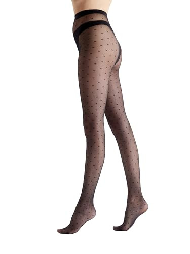 Pretty Polly Women's All Over Heart Tights -delicate heart design for a romantic look, Black (Black), One Size | Amazon (US)