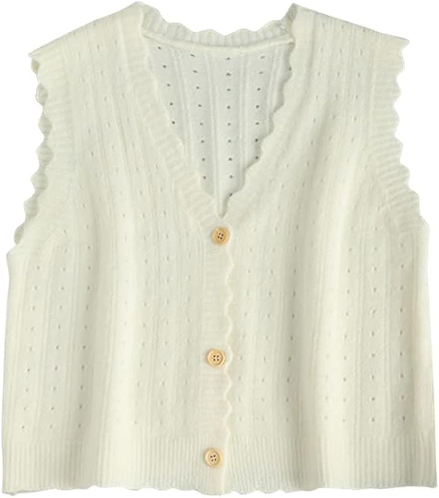 ZAFUL Women's Rhombus V Neck Vintage Argyle Sweater Vest Loose Sleeveless Striped Pullover Plaid Kni | Amazon (US)