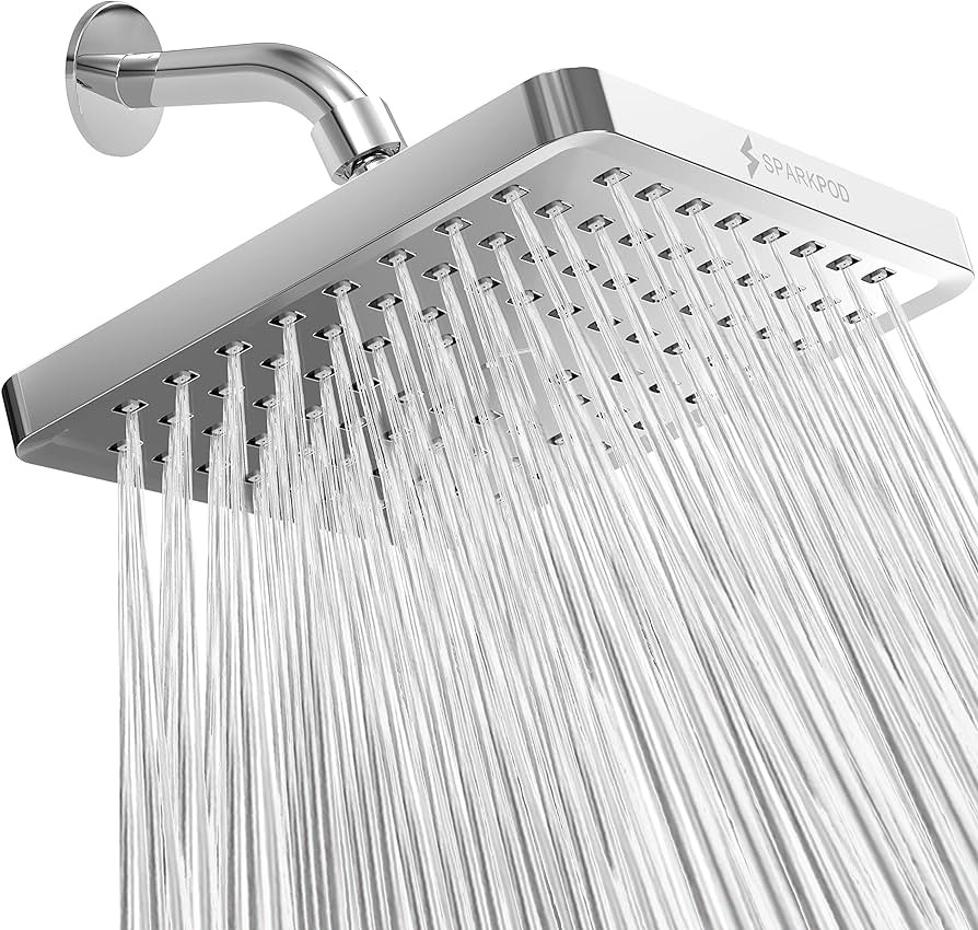 SparkPod Fixed Shower Head - High Pressure Rain - Luxury Modern Chrome Look - Easy Tool Free Install | Amazon (US)