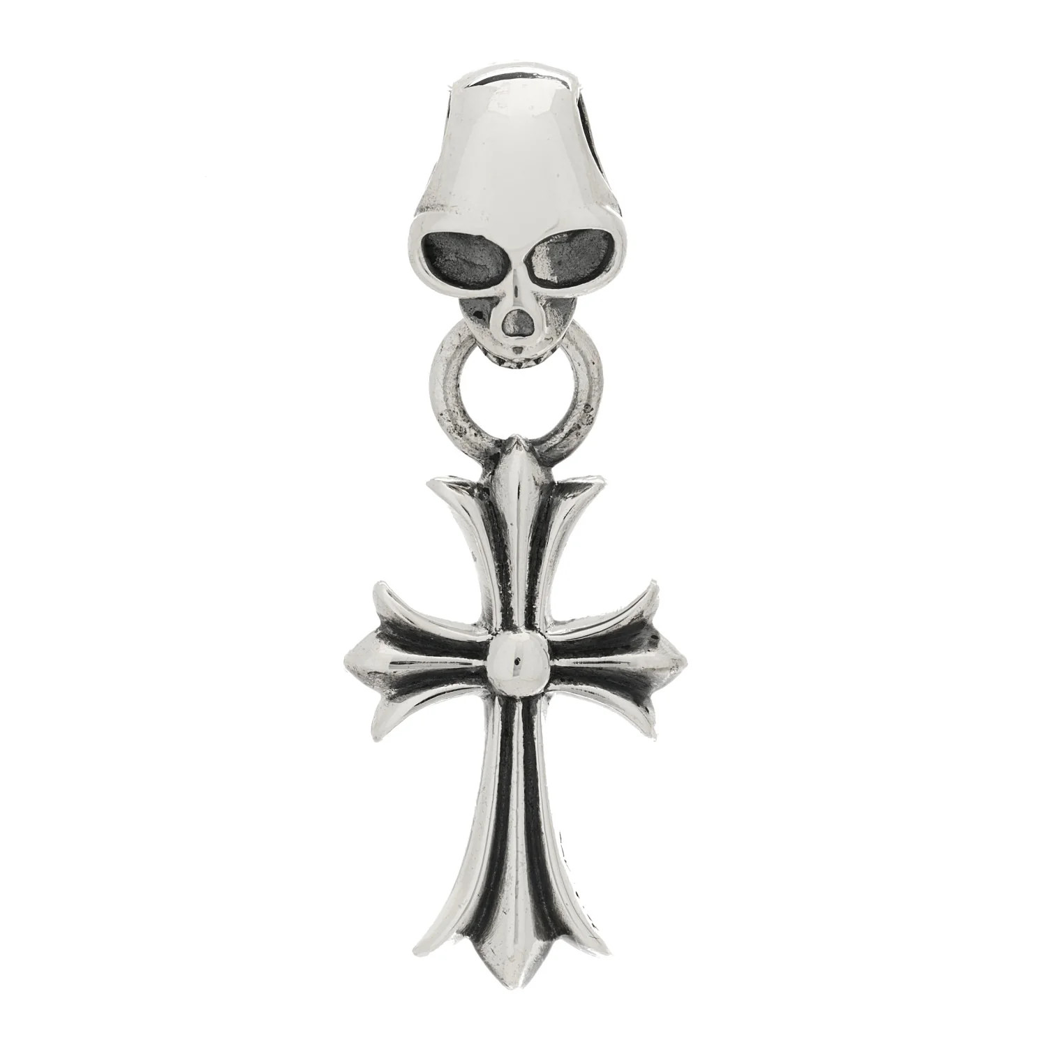 Sterling Silver Skull Cross Pendant | FASHIONPHILE (US)