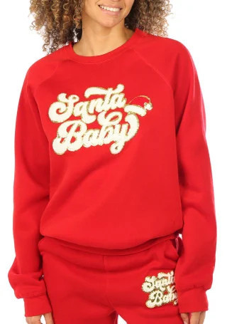Ruby & Lace Juniors Santa Baby Long Sleeve Sweatshirt | Bealls