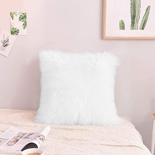 Faux Fur Pillow Case, Kmeivol Super Soft Shag Pillow Case 18 x 18 inch, Home Decorative Fur Pillo... | Amazon (US)