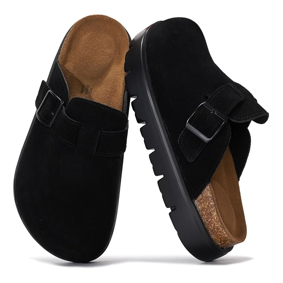 Project Cloud Genuine Leather Platform Clogs for Women Footwear - Memory Foam Arch Support Cork F... | Amazon (US)