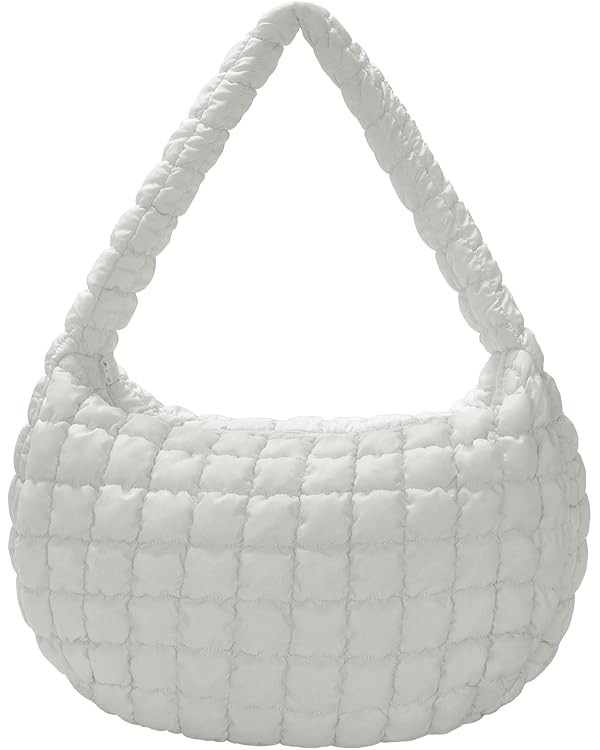 Quilted Puffer Tote Bag for Women Carryall Shoulder Bag Lightweight Nylon Puffy Hobo Bag for Dail... | Amazon (US)