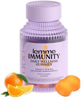 Lemme Immunity Postbiotic Gummies with Vitamin C, Vitamin D (2000 IU), Zinc, 10 Billion Postbioti... | Amazon (US)