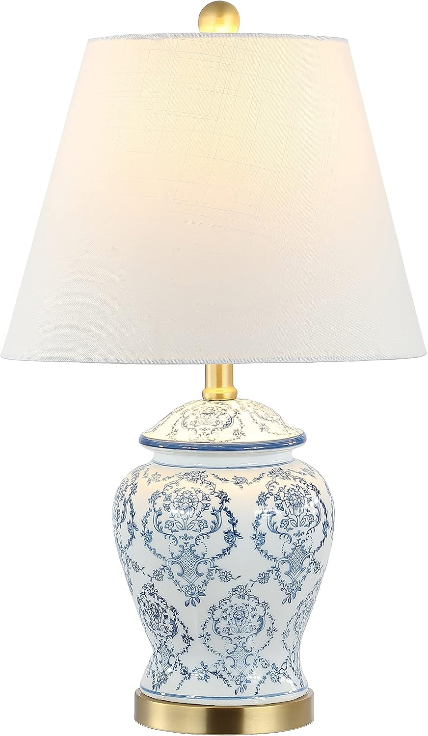 JONATHAN Y JYL3085A Juliana 22.25" Traditional Classic Chinoiserie Ceramic LED Table Lamp French Country Bedside Desk Nightstand Lamp for Bedroom Living Room Office College Bookcase, Blue/White | Amazon (US)