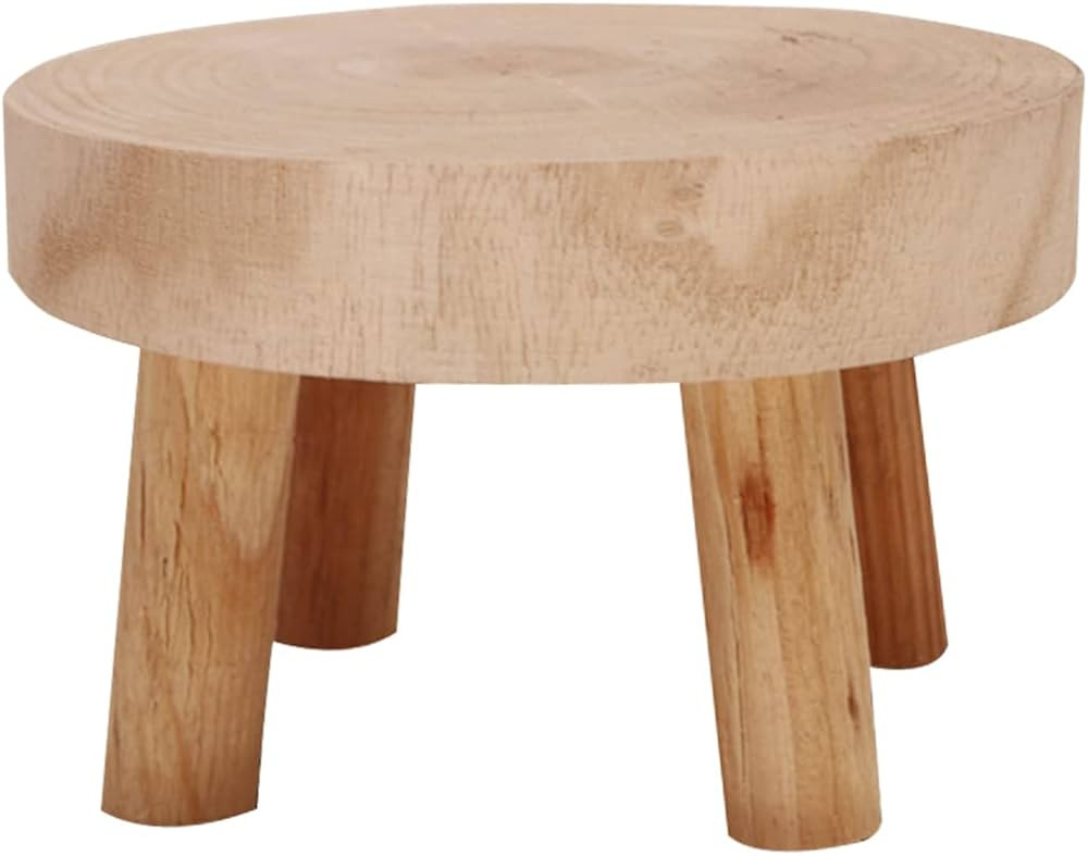 5.5IN Small Solid Wood Garden Plant Pot Riser Display Stands Flower Pot Holder Indoor Round Plant... | Amazon (US)