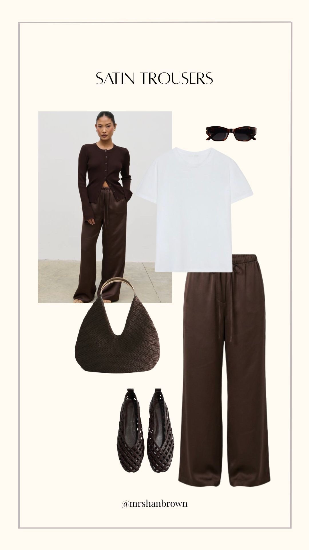 These trousers just go with everything 👏🏼 Perfect for dressing up & down! 

Satin trousers, chocolate brown, spring outfit, wardrobe staple, raffia bag, ballet flats 

#LTKuk #LTKsummer #LTKspring
