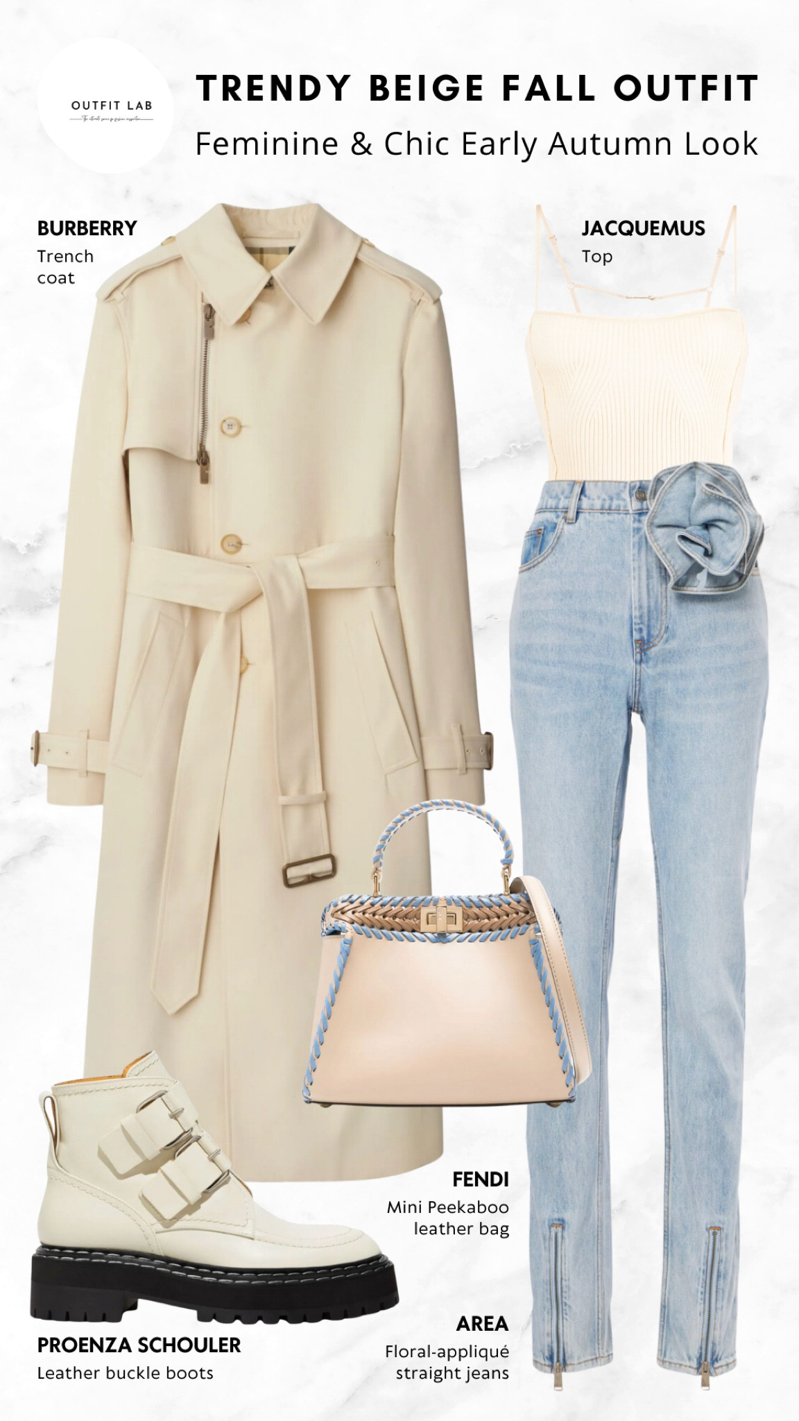 Trendy Beige Fall Outfit: Feminine & Chic Early Autumn Look – Shop Now!

Embrace early fall in style with this trendy beige feminine outfit. Featuring a classic Burberry trench coat paired with stylish Area jeans and a sleek Jacquemus top. Step into chic Proenza Schouler boots and carry your essentials in the iconic Fendi Peekaboo bag. Perfect for transitioning into autumn with effortless elegance. Shop now to elevate your fall wardrobe with this must-have look!

#LTKSeasonal #LTKU #LTKStyleTip