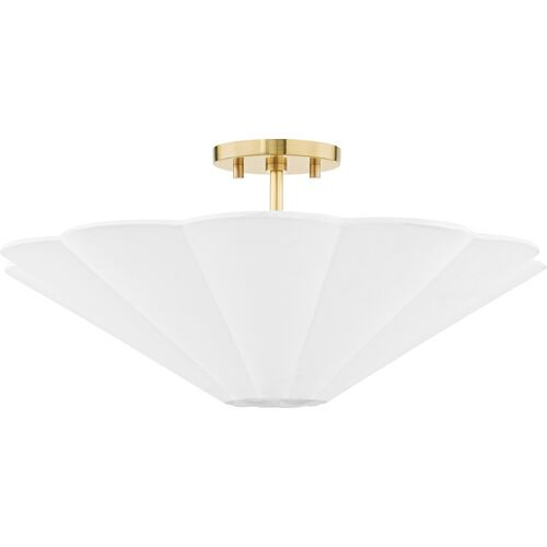 Ursula Semi Flush Mount, Aged Brass | One Kings Lane