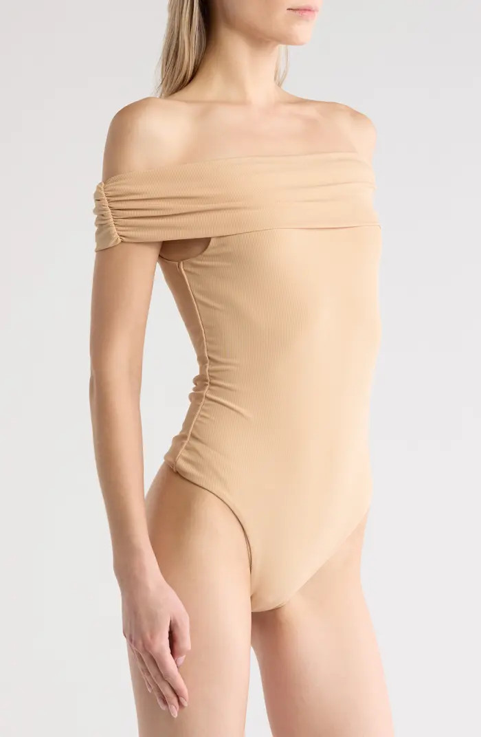 Joyette Rib Draped Bodysuit | Nordstrom Rack