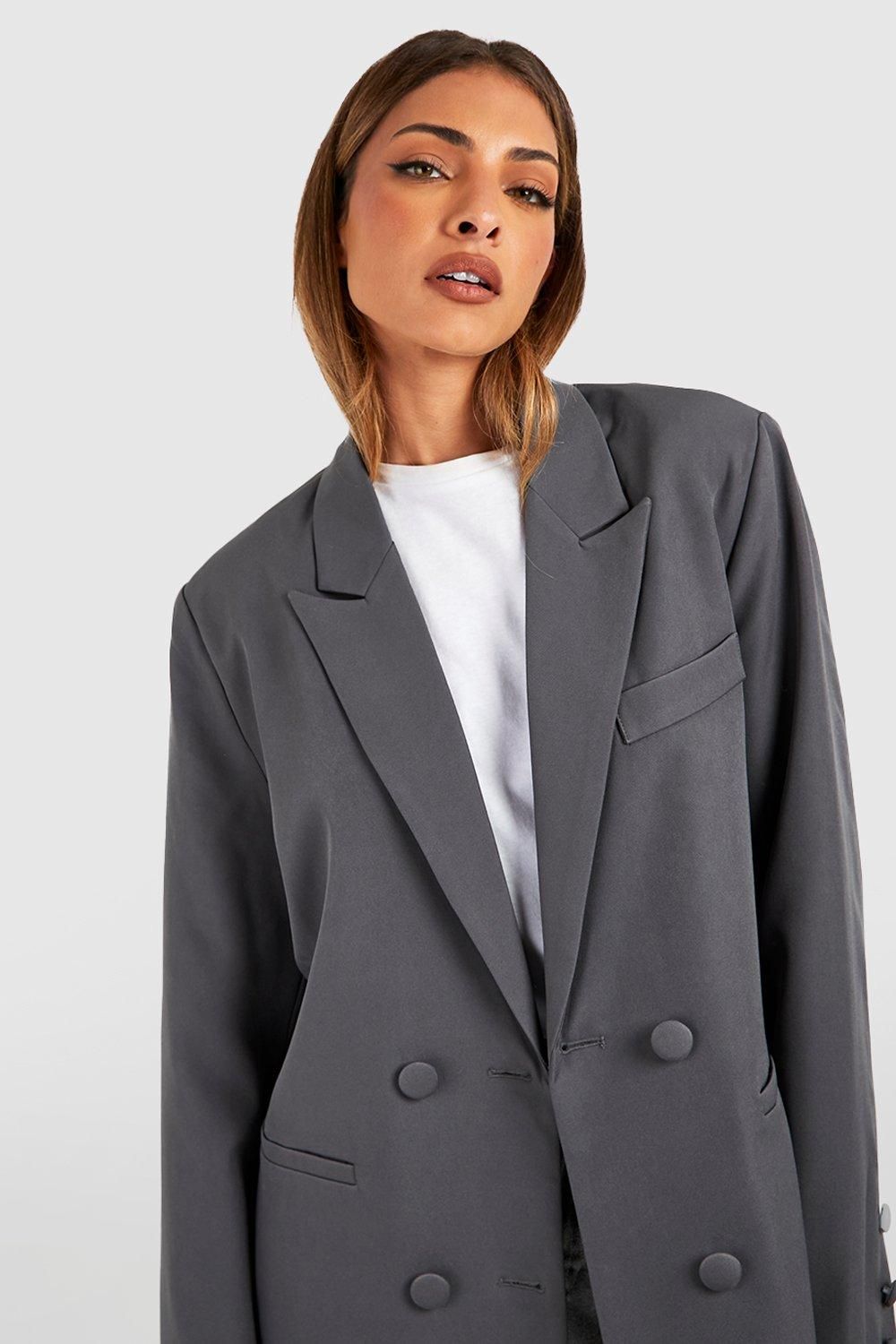 Double Breasted Relaxed Fit Tailored Blazer | boohoo (US & Canada)